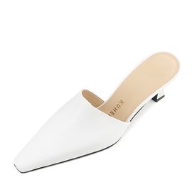 [KUHEE] Sling-back 2122K 6cm-Middle Heel Slippers Mule Latex Daily Handmade Shoes-Made in Korea